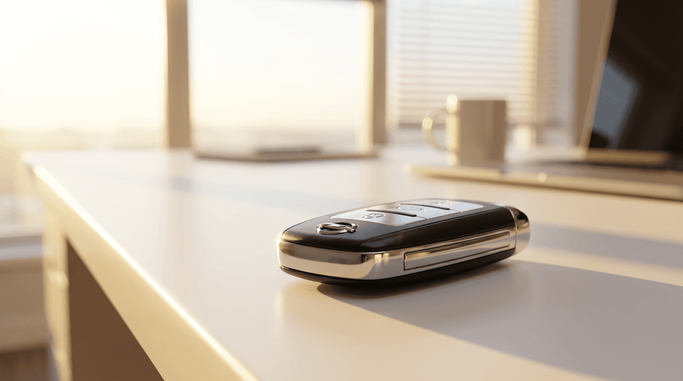 Car key on countertop